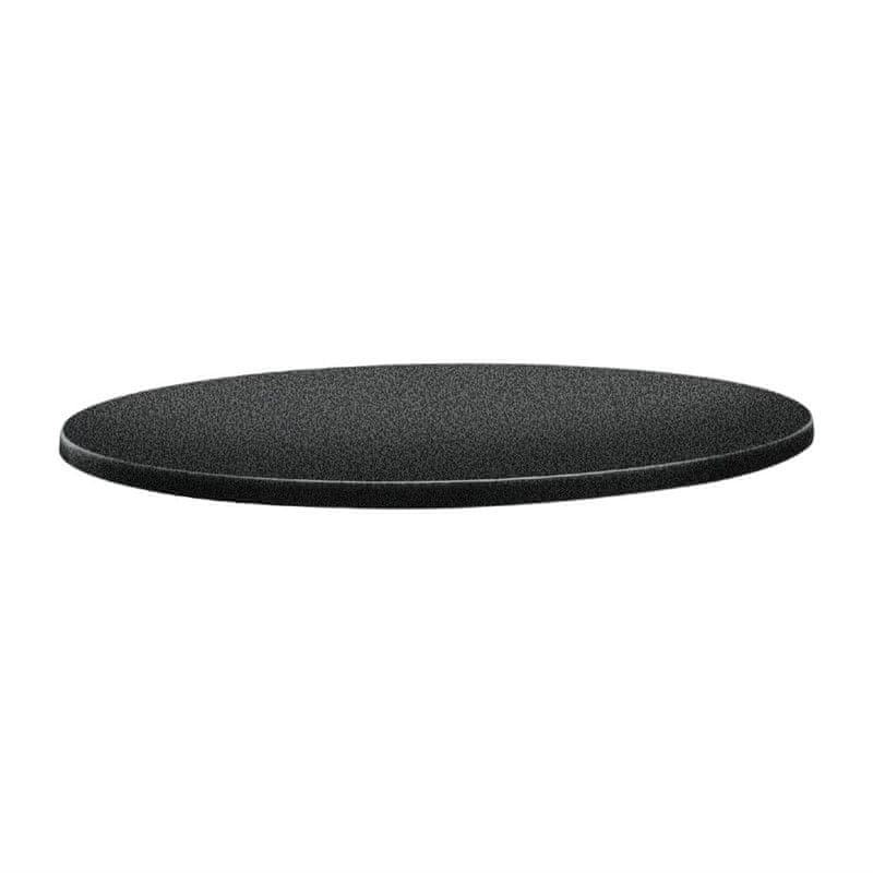 Topalit kruhová stolová doska s klasickým tvarom antracitová 700mm