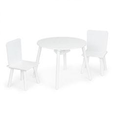 EcoToys Detský stôl so stoličkami I biely
