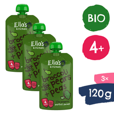 Ella's Kitchen BIO Hruška, hrášok a brokolica (3× 120 g)
