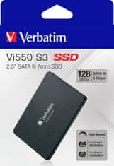 VERBATIM SSD 128GB SATA III Vi550 S3 interný disk 2.5", Solid State Drive