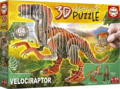 EDUCA 3D puzzle Velociraptor 64 dielikov