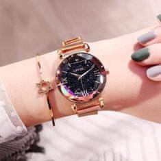 Sweetbuy Elegantné dámske hodinky s magnetickým remienkom ROSE GOLD〡STARRYWATCH
