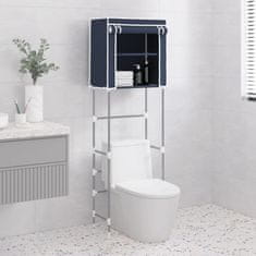 shumee 2-poschodový úložný stojan nad WC modrý 56x30x170 cm železo