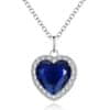 Modrá dámska okrúhla náhrdelník, srdce oceána - Titanic