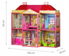 ModernHome Domček pre bábiky Willa + nábytok