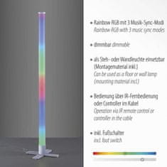 PAUL NEUHAUS LEUCHTEN DIREKT aj s JUST LIGHT LED stojacie svietidlo, strieborná farba, ideálna párty osvetlenia, RGB, stmievateľné, diaľkový ovládač RGB