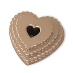 NordicWare Forma na bábovku HEART stupňovité karamelová