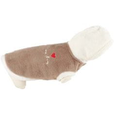Zolux Plyšový sveter s kapucňou pre psov 40cm farba sivohnedá