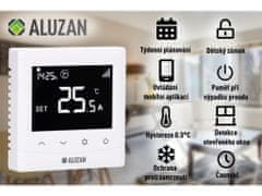 Aluzan 3x EB-160 (JASNÝ DISPLEJ) WiFi - programovateľný termostat pre ovládanie kotlov aj elektrického vykurovania do 16A