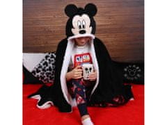 Disney DISNEY Mickey Mouse prikrývka s kapucňou, čierna, biela šerpa 120x150cm