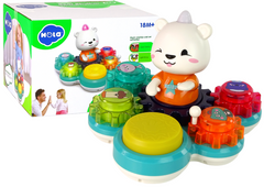 Interaktívna vzdelávacia hračka pre batoľatá Hrajúci medvedík Zubaté kolesá