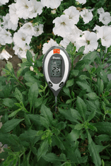 Bradas Záhradný merač kyslosti pôdy, pôdnej vlhkosti, slnečného žiarenia a teploty pôdy LCD WHITE LINE BR-WL-M15