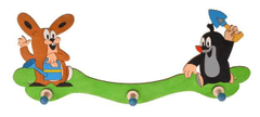 Pomy Toys DoDo Drevený 3 vešiačik Krtko a zajac na záhrade