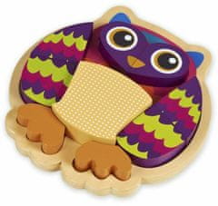 O-oops Happy Puzzle! - Zvieratkové drevené puzzle na doske 9ks (Variant: Owl)