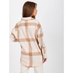 Factoryprice Dámska košeľa bavlnená kockovaná VERA svetlo béžová D71720W11085A_392162 XXL