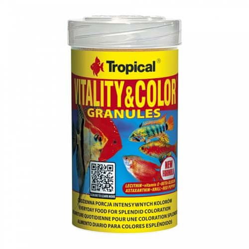 TROPICAL Vitality&Color Granules 100ml/55g granulované krmivo s vyfarbujúcim a vitalizujúcim účinkom