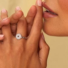 Hot Diamonds Trblietavý strieborný prsteň s diamantom a topásami Forever DR245 (Obvod 51 mm)