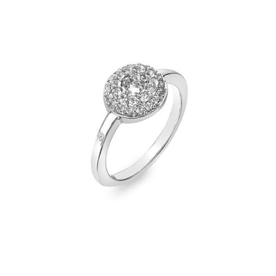 Hot Diamonds Trblietavý strieborný prsteň s diamantom a topásami Forever DR245
