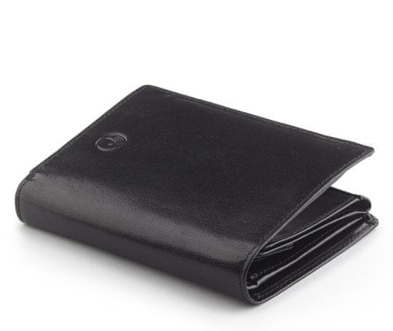 Peterson Pánska kožená peňaženka so zabezpečením RFID Harrington čierna