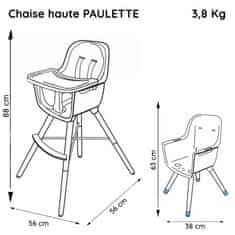 Nania Nania, Vývojová stolička na kŕmenie PAULETTE, Od 6 mesiacov do 5 rokov, Obojstranný vankúš, Vyrobené vo Francúzsku, Aryskotraci