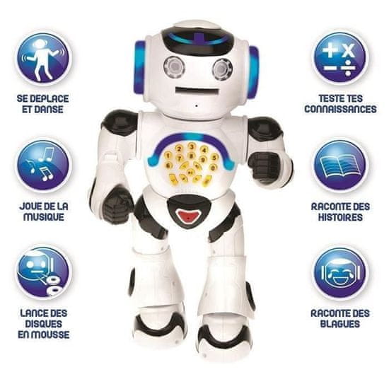 Lexibook LEXIBOOK Powerman, interaktívny vzdelávací robot na hranie a učenie, tanec, prehrávanie hudby, vzdelávacie kvízy, program na prehrávanie CD