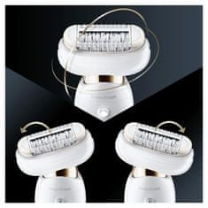 BRAUN Elektrický depilátor Braun Silk-épil 9 Flex 9-002 pre ženy, Flexibilná hlavica, Mikro grip 40 peset, SensoSmart, Biela / zlatá