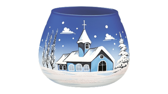 koryworld Vianočný maľovaný svietnik modrý - Ručná výroba