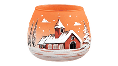 Koryworld Vianočný maľovaný svietnik oranžový - Ručná výroba