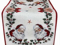 MONDO ITALIA Vianočný gobelínový behúň na stôl Chenille Mikuláš 40x130 cm, červená