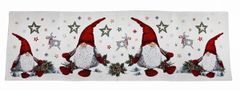 MONDO ITALIA Vianočný gobelínový behúň na stôl Chenille Červený škriatok 40x130 cm