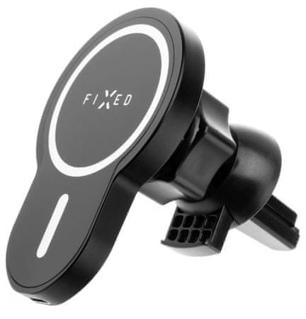 FIXED Držiak s bezdrôtovým nabíjaním MagClick s podporou uchytenia MagSafe, 15 W, FIXMCLI-BK čierny ventilačná mriežka automobil