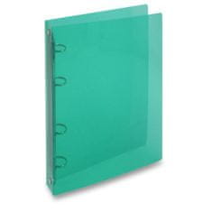 4-krúžkový šanón Transparent A4, 20 mm, zelený