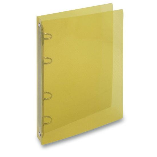 4-krúžkový šanón Transparent A5, 25 mm, žltý