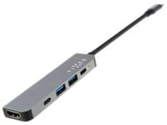 FIXED 5-portový hliníkový USB-C HUB Mini pre notebooky a tablety FIXHU-MN-GR, sivý
