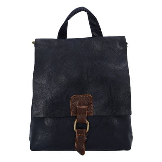 Paolo Bags Mestský koženkový batoh Enjoy City, tmavo modrý