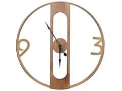 Beliani Nástenné hodiny 50 cm svetlé drevo MULHOUSE
