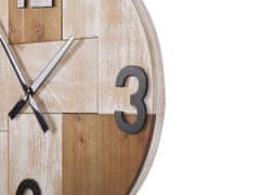 Beliani Nástenné hodiny 60 cm svetlé drevo MICHAPAN