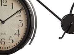 Beliani Stolné kovové hodiny 37 cm čierne LILLO