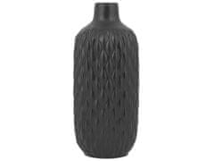 Beliani Dekoratívna keramická váza čierna EMAR