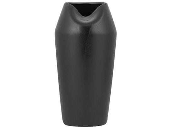 Beliani Dekoratívna keramická váza čierna APAMEA