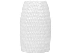 Beliani Dekoratívna keramická váza biela LINZI