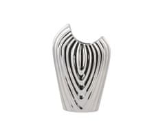 Beliani Dekoratívna keramická váza strieborná ECETRA
