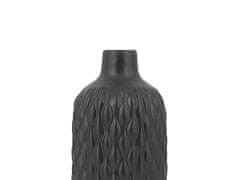 Beliani Dekoratívna keramická váza čierna EMAR
