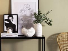 Beliani Dekoratívna keramická váza biela LINZI