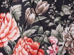 Beliani Kreslo s podnožkou čierne s kvetovaným vzorom SANDSET