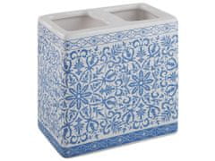Beliani 3-dielna keramická súprava kúpeľňových doplnkov modrá/biela CARORA