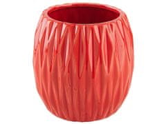 Beliani 3-dielna keramická súprava kúpeľňových doplnkov červená BELEM