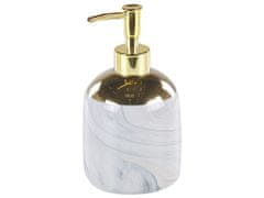 Beliani 4-dielna keramická súprava kúpeľňových doplnkov biela/zlatá HUNCAL