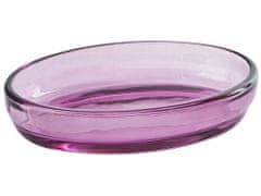 Beliani 4-dielna sklenená súprava kúpeľňových doplnkov fialová ROANA