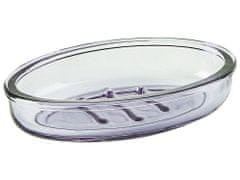 Beliani 4-dielna sklenená súprava kúpeľňových doplnkov fialová TELMA
